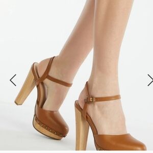 Shoedazzle Maya Tan Women's Shoes with Studded Detail 8.5